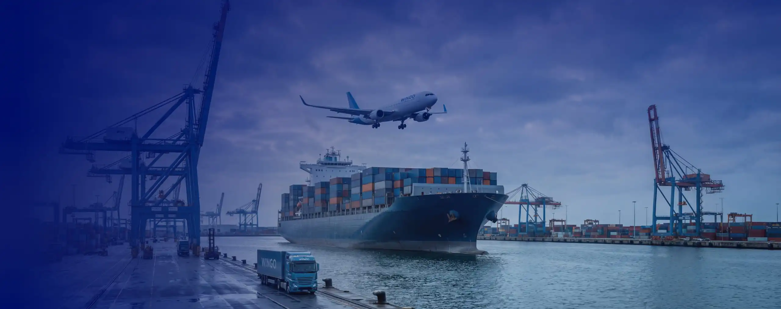 Вантажний корабель, літак, вантажний автомобіль для перевозок Wingo